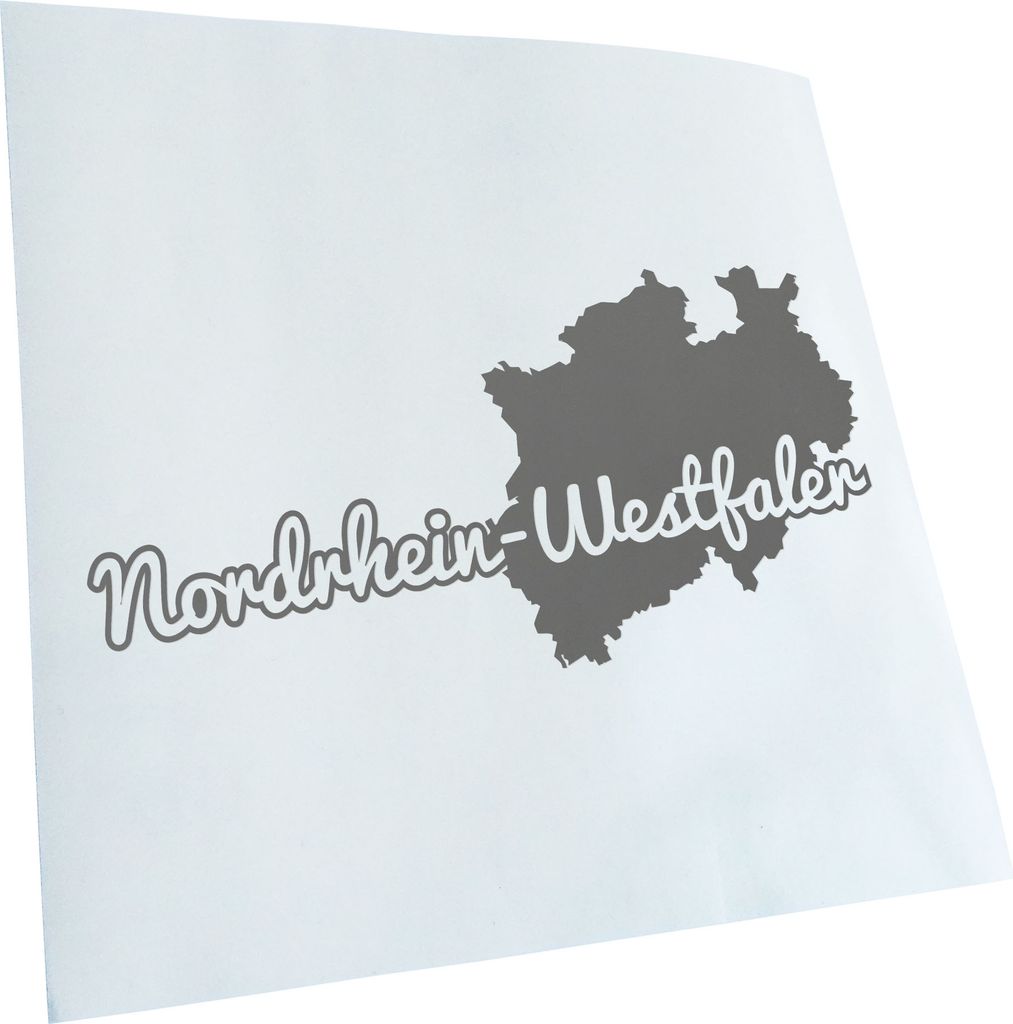 Kiwistar - Autoaufkleber - Nordrhein-Westfale Herkunft - Grau - 60x30cm - Aufkleber für Auto, Laptop, Fahrrad, LKW, Motorrad mehrfarbig JDM Decal ...