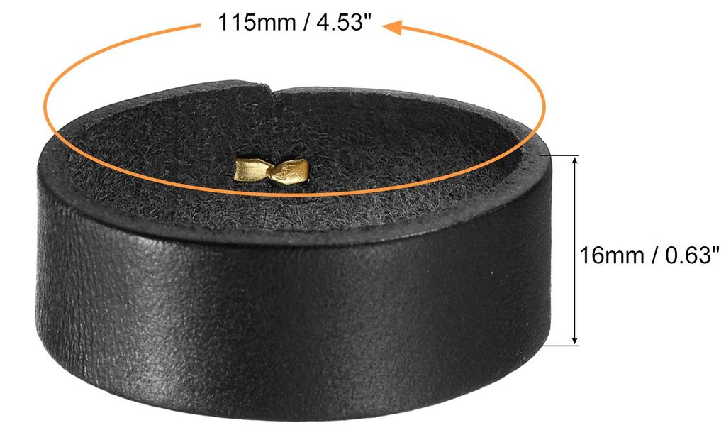 2Stk Leder Gš¹rtel Schleife Halterungen 11.5cm Au?enumfang Gš¹rtel Gurtband Ring Schnalle fš¹r Handwerker Tasche Gš¹rtel Fixierung (Schwarz)