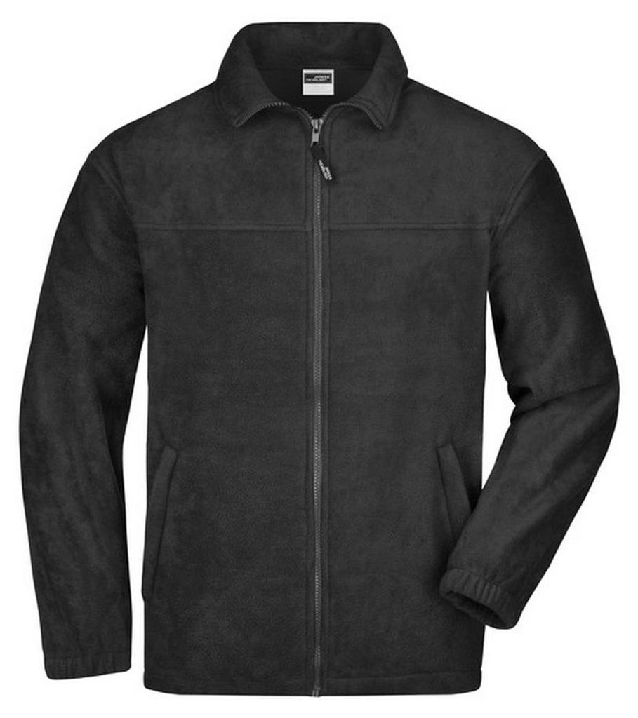 James and Nicholson - Fleecejacke Durchgehender Reißverschluss für Herren LT2431 (XXL) (Schwarz)