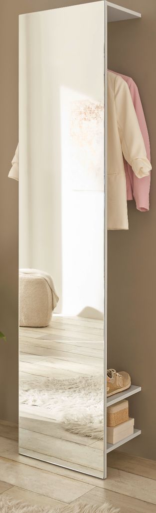 Garderobe "Center" in weiß Kompaktgarderobe mit Spiegel 50 Produktbild 