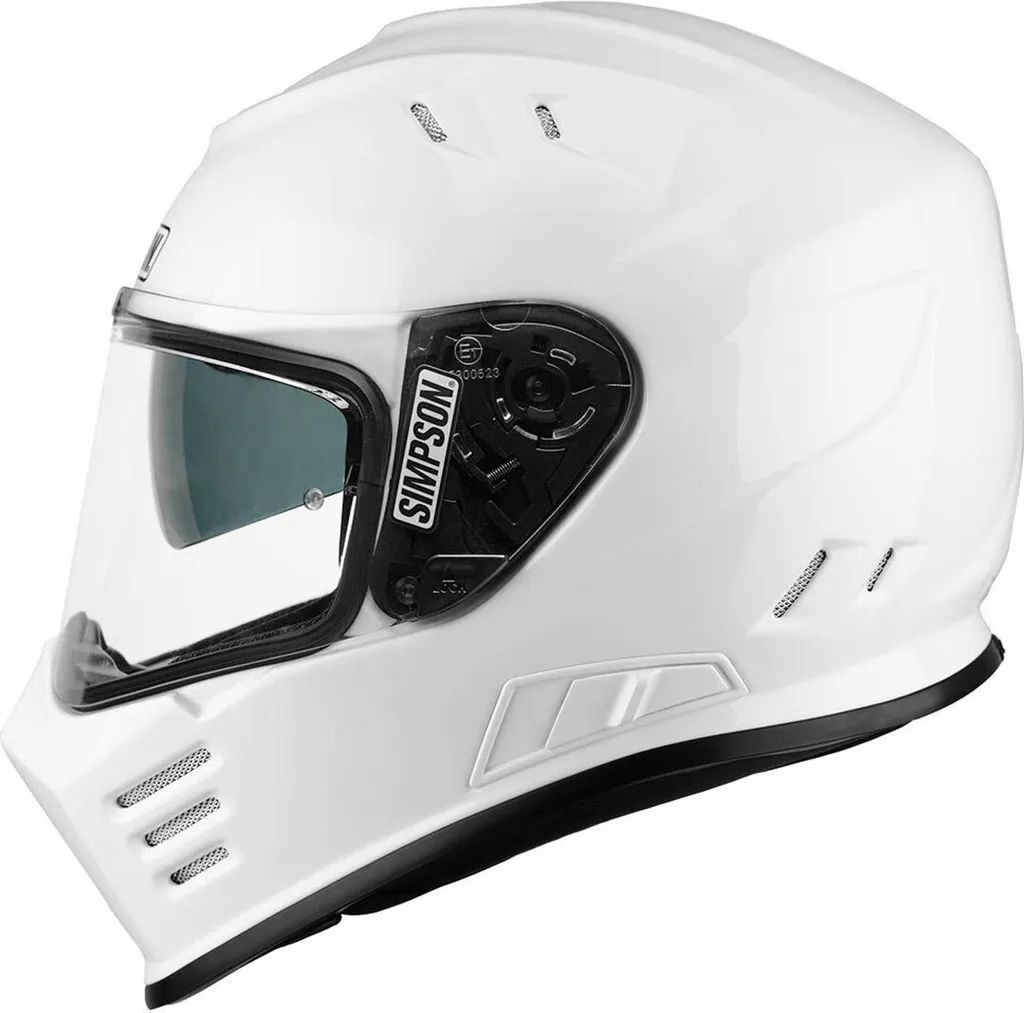 Casque moto Simpson Venom Blanc XS anti-buée et ultra stable sur route