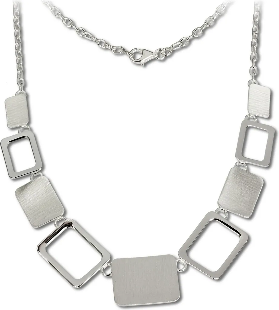 Collier Argent 925 Anti-Oxydation Pendentif Carré Mat SilverDream Dame