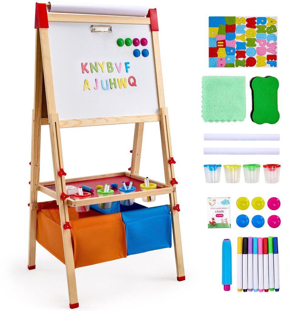 VEVOR Kunststaffelei für Kinder, 3-in-1 Holz doppelseitige Produktbild 