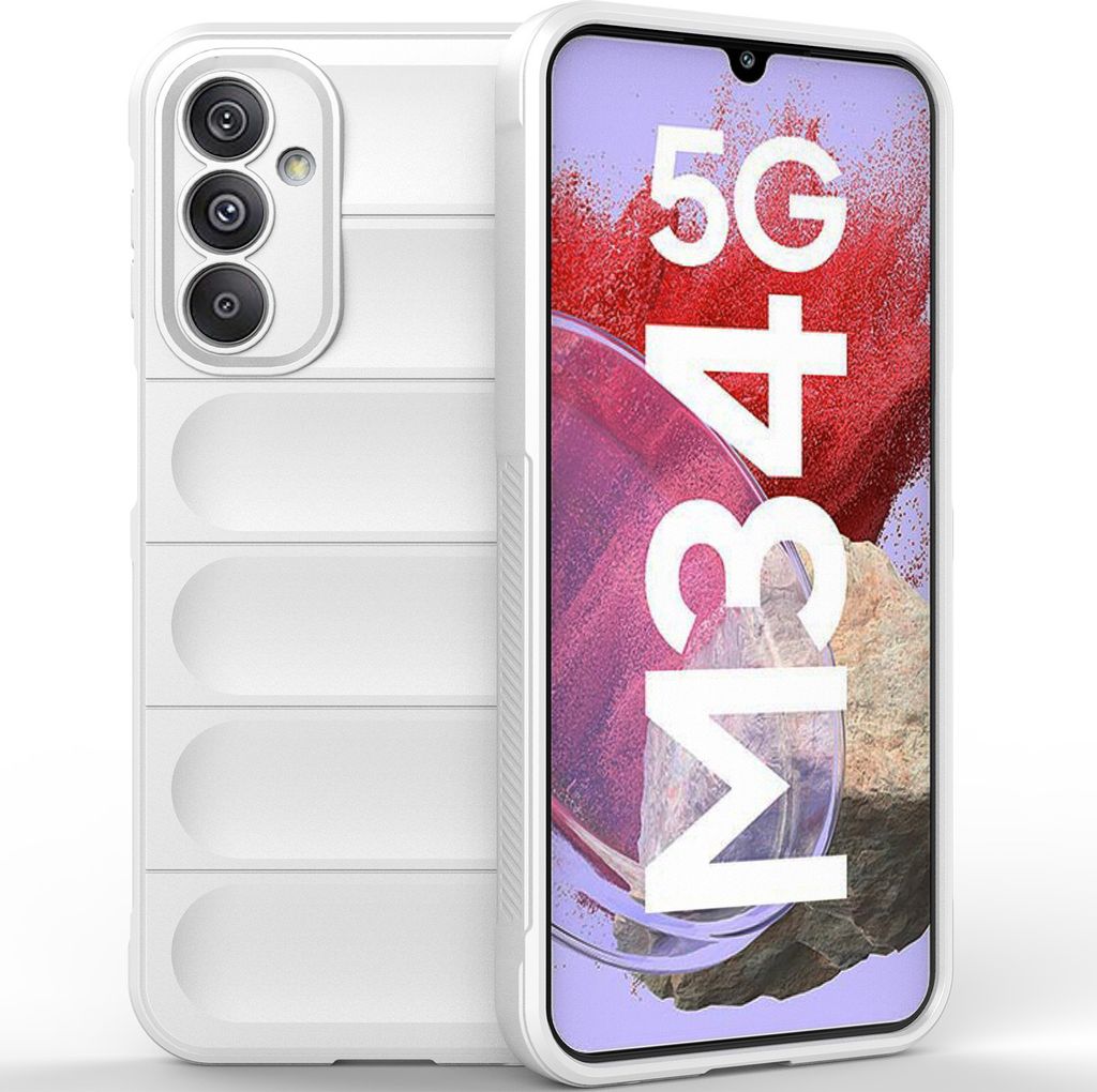Handyhülle für Samsung Galaxy M34 5G Weich TPU Silikon Stossfest Anti-rutsch Hülle Weiß
