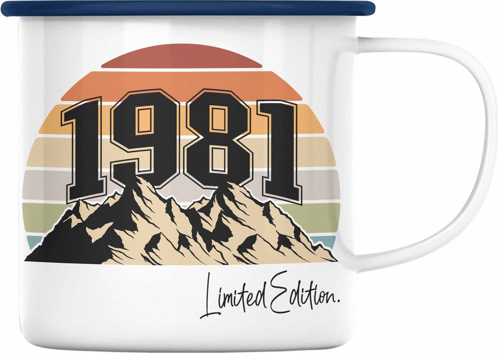 Trendation - 40. Geburtstag Emaille Tasse Frau Männer Geschenk 40er Geschenkidee 40 Mutter Vater Mann Frauen Lustig Geschenke (Blau)