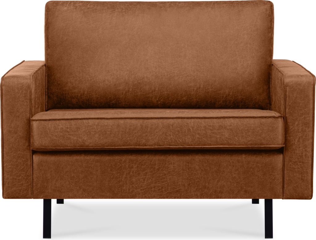KONSIMO Breiter Sessel mit Armlehnen 1,5-Sitzer XL "INVIA", Rot, Lederoptik-Stoff, Vintage, 116x87x98cm