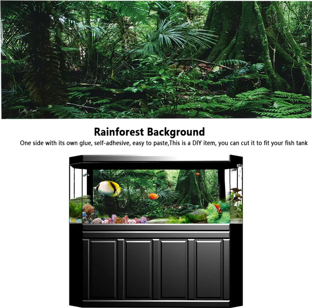 Poster Foresta Pluviale 122x46 cm per Terrario e Acquario in PVC Adesivo - 7
