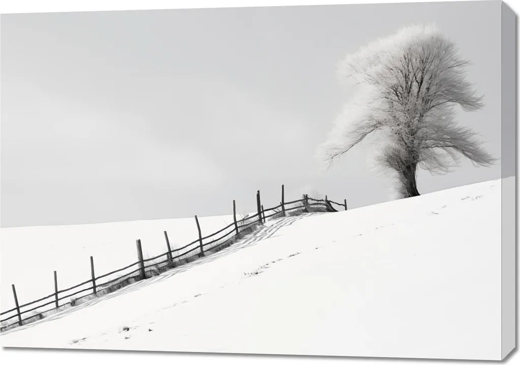 Décoration murale Solitude hivernale - Grand tableau déco 100 x 70 cm