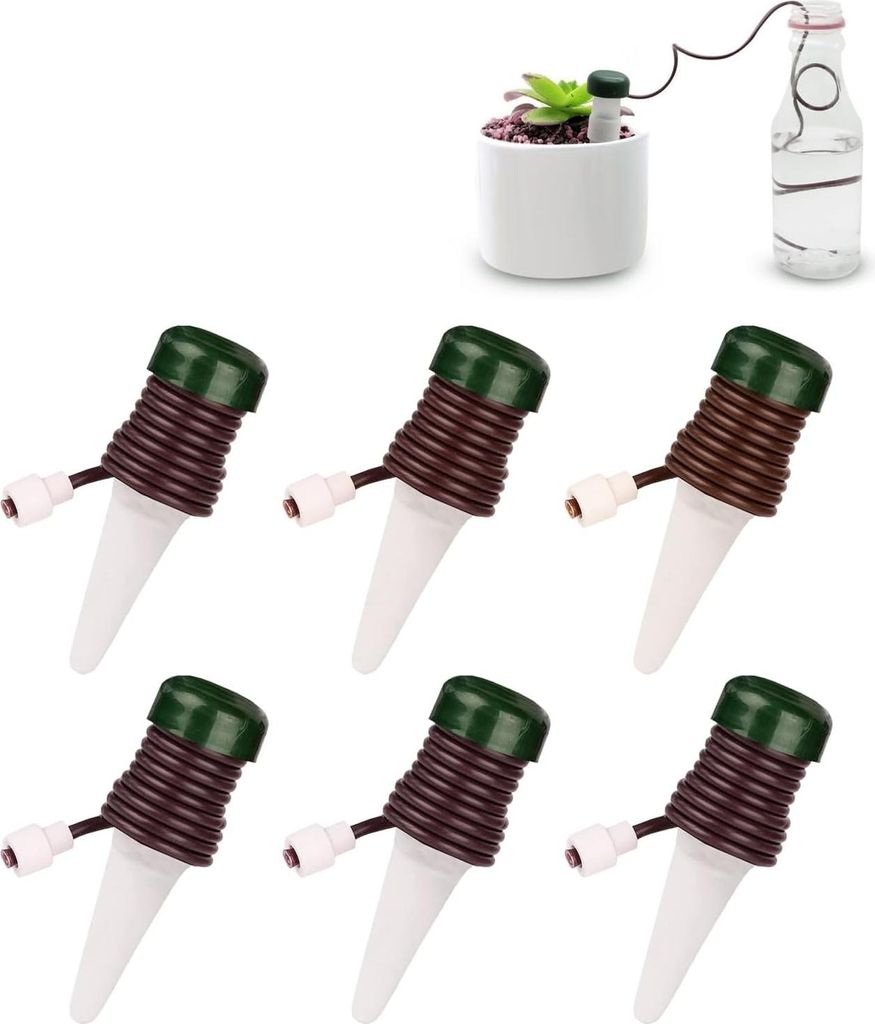 6-teiliger Bewässerungsspender für Zimmerpflanzen, automatisches Bewässerungsgerät, automatischer Wasserspender für Pflanzen und Blumen