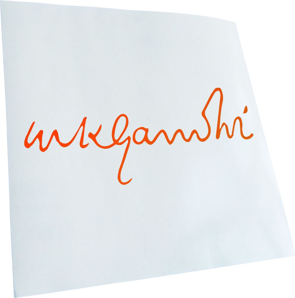 Kiwistar - Autoaufkleber - Mahatma Gandhi - Neonorange - 24x10cm - Aufkleber für Auto, Laptop, Fahrrad, LKW, Motorrad mehrfarbig JDM Decal Racing