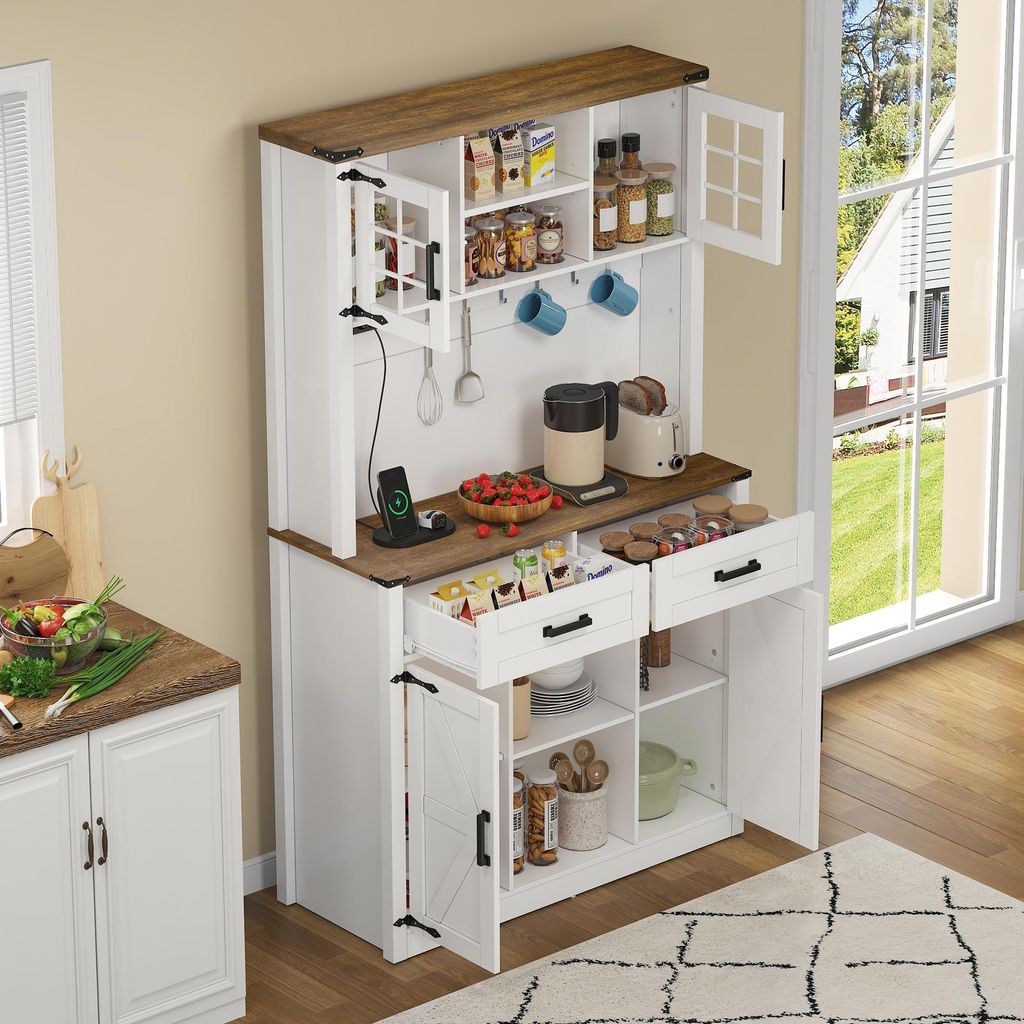 OKWISH Buffet avec Éclairage LED et Prise Électrique, 2 Image du produit 