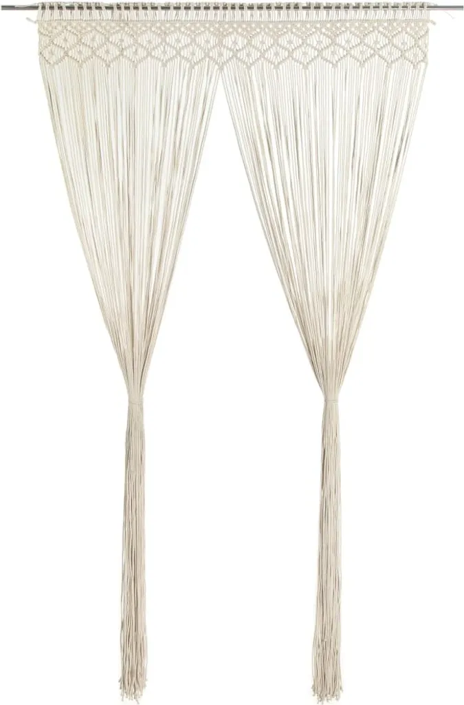 Tenda Decorativa Macramè The Living Store 140x240 Cotone Crema