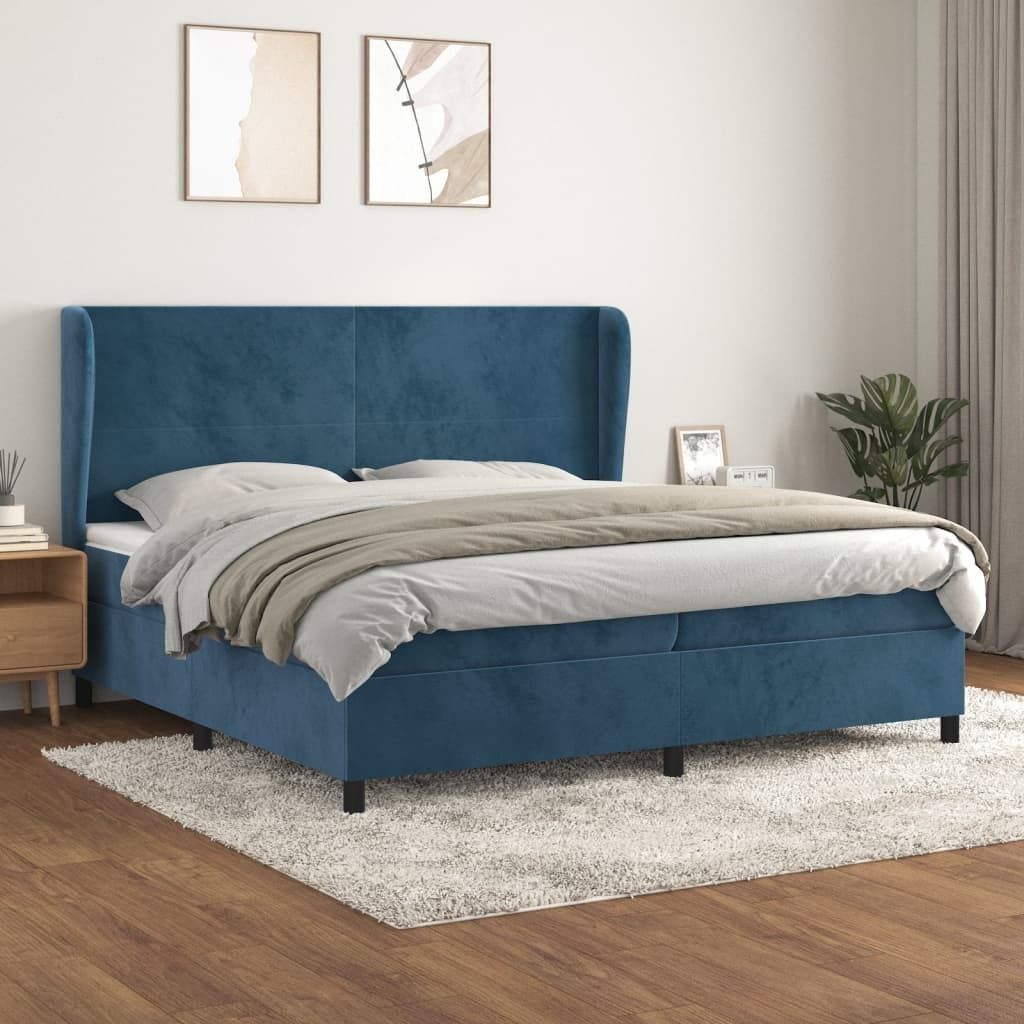 Maison Exclusive - Boxspringbett mit Matratze Dunkelblau 200x200 cm Samt