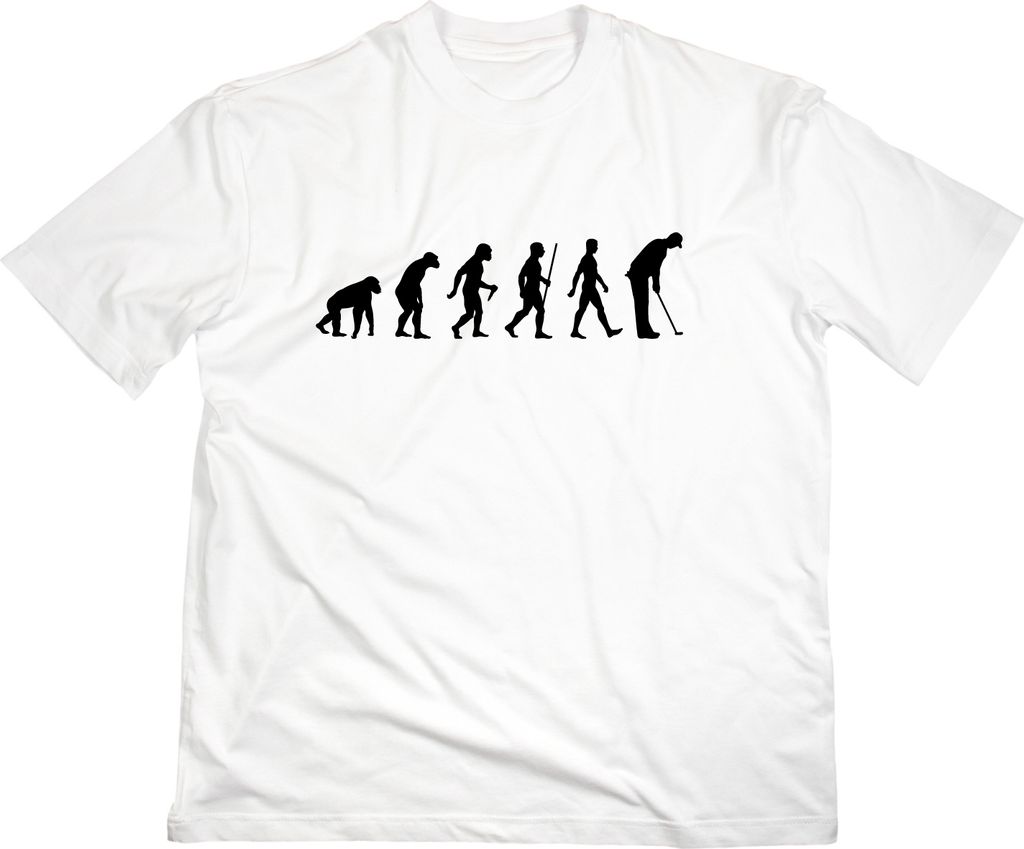 Styletex23 T-Shirt Golf Fun Minigolf Evolution of Man, weiss, L