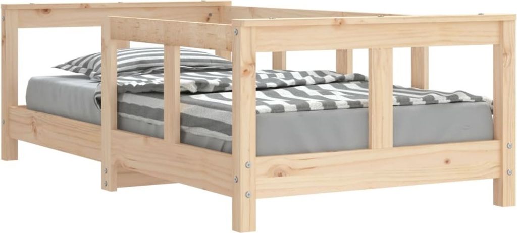 vidaXL Detská postieľka 70x140 cm z masívneho borovicového Obrázok produktu 