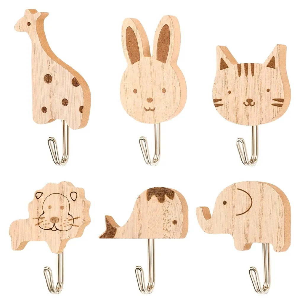 Crochets de vestiaire autocollants motifs animaux pour chambre enfant
