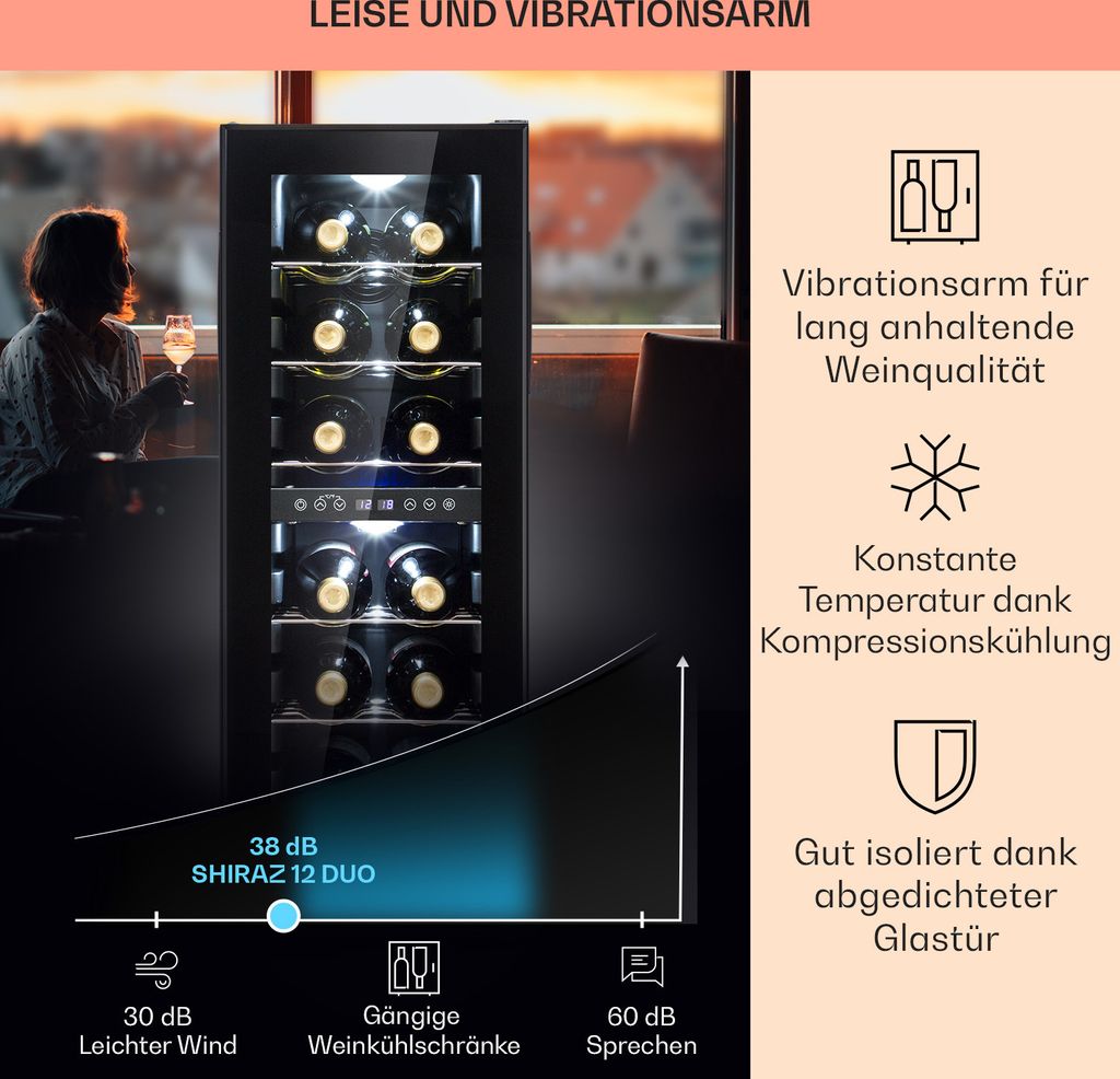 Klarstein Weinkühlschrank Freistehend, Kleiner Produktbild 4