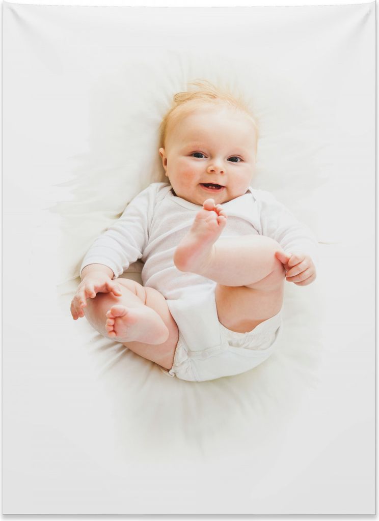 Abakuhaus Baby Wandteppich, Schöne Baby Füße aus Weiches Mikrofaser Stoff Kein Verblassen Klare Farben Waschbar, 110 x 150 cm, Blau Tan