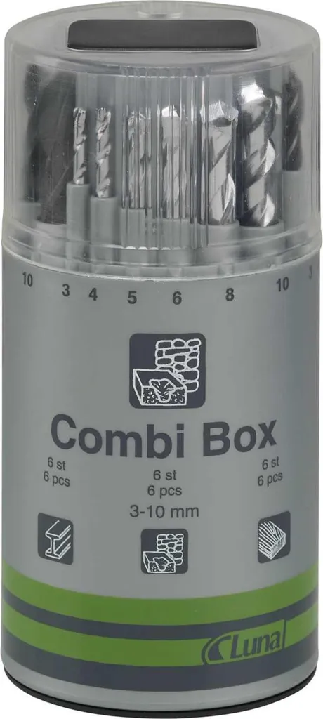 Fini les forets cassés avec le set Luna COMBI-BOX 18 pièces 3 à 10 mm