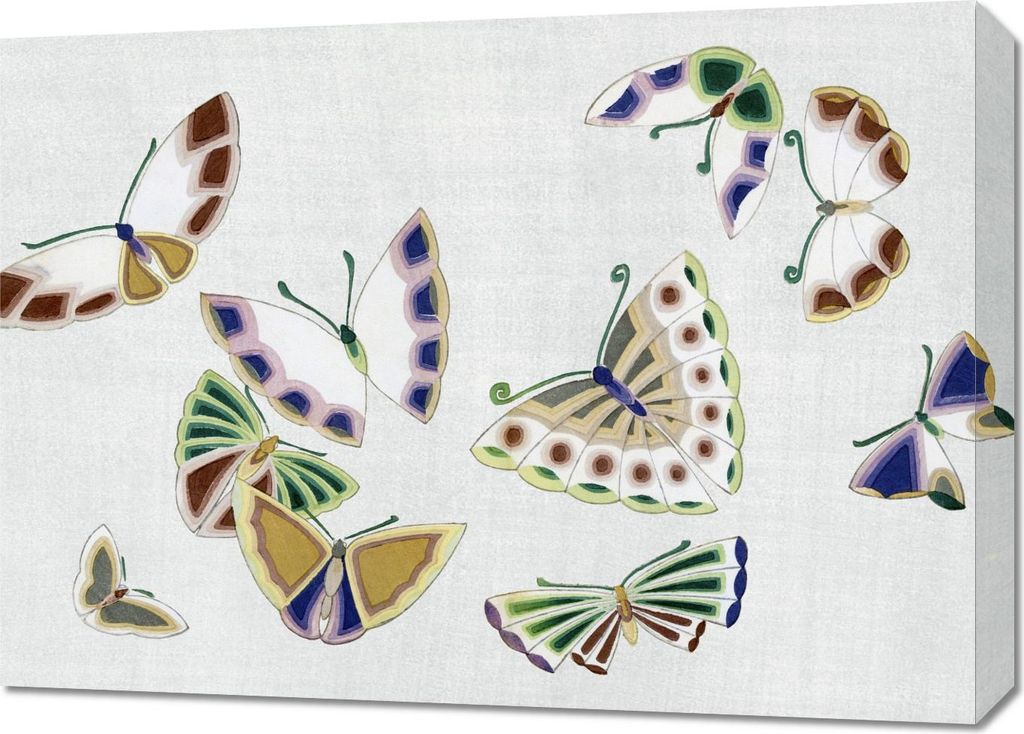 Bild 70x50cm Schmetterling 16, Japanischer Vintage Sekka für das Wohnzimmer