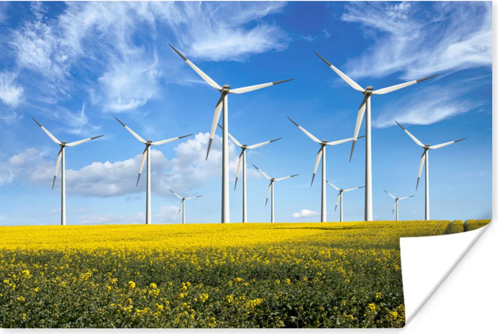 MuchoWow Poster Diese Windmühlen stehen auf dem Lande in Holland 80x60 cm - Kunst für zu Hause