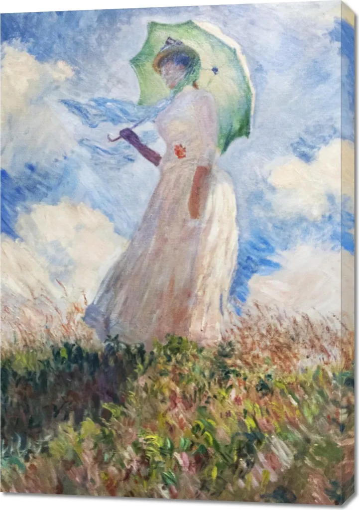 Grand Tableau 70x100 cm Monet Suzanne Hoschedé - Toile Vintage Premium