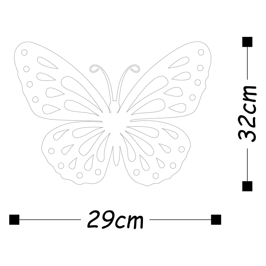 Décoration murale métal Wallity Farfalla 2 multicolore 32 x 29 cm