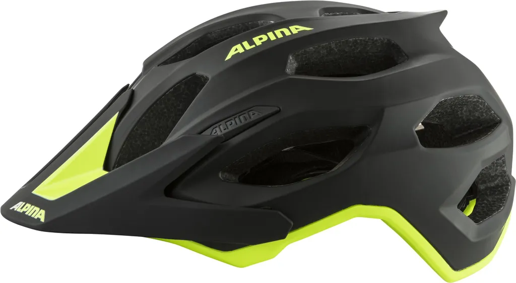 Casque de vélo Alpina Carapax 2.0 noir-jaune fluo mat, taille 52-57 cm