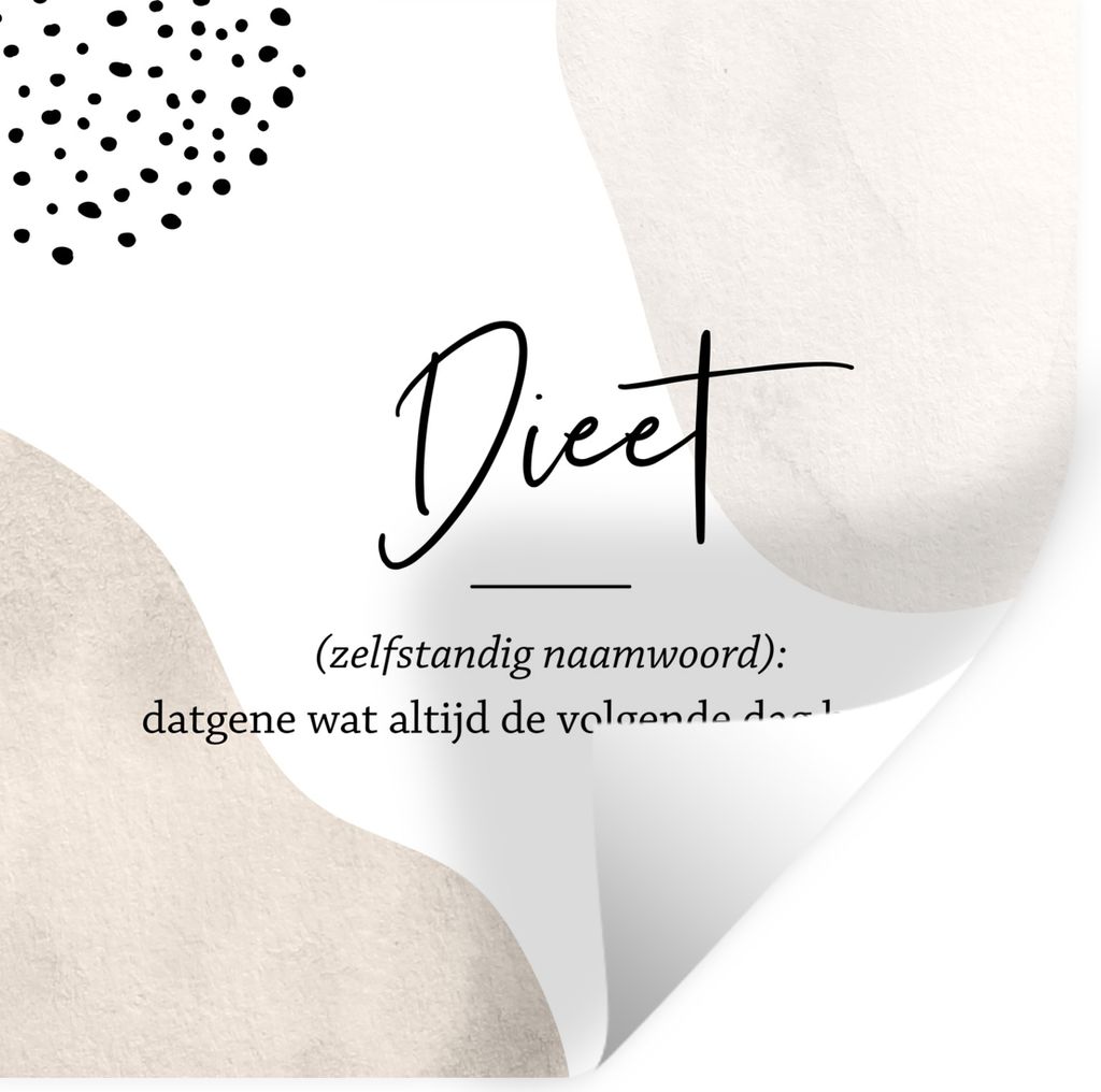MuchoWow Wandtattoo Wandsticker Wandaufkleber Sprichwörter - Zitate - Diät - Wörterbuch - Diät Definition 50x50 cm Selbstklebend und Repositi...