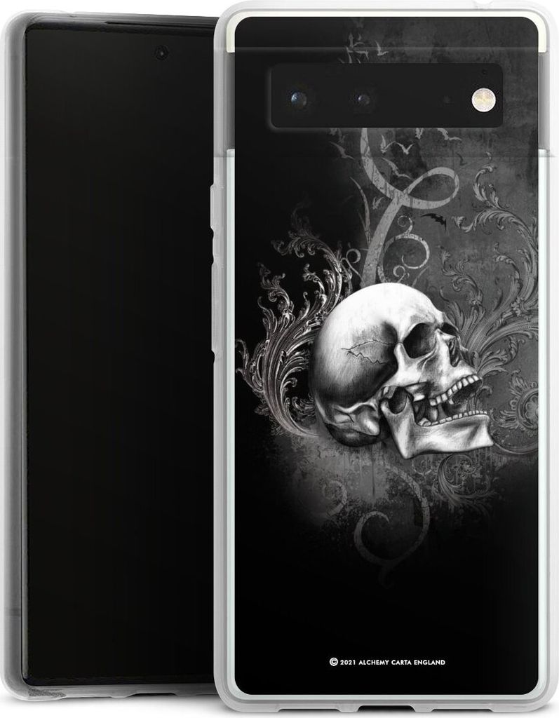 DeinDesign Handyhülle für Google Pixel 6 Silikon Hülle Case Smartphone Schutzhülle Gothic Schädel Totenköpfe