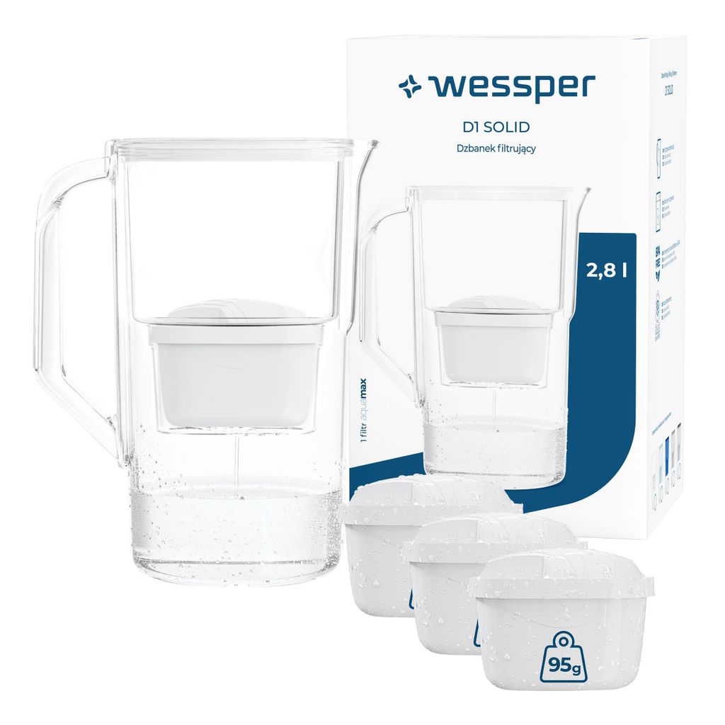 Jarra filtrante Wessper D1 SOLID de 2,8 litros con 4 Imagen del producto 