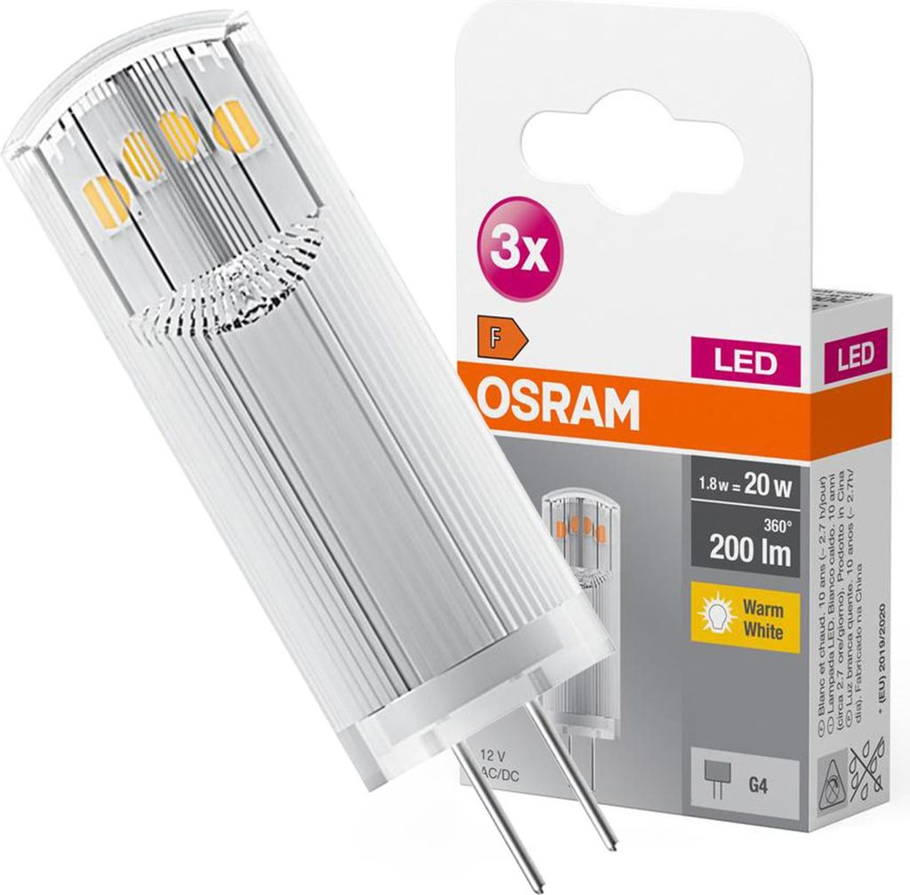 3x Żarówka LED Kapsułka G4 1.8W = 20W 200lm 2700K Ciepła Zdjęcie produktu 