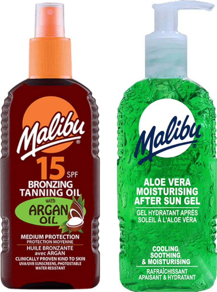Malibu Bräunungsöl LSF 15 200 ml + Aloe After-Sun Gel 200 ml