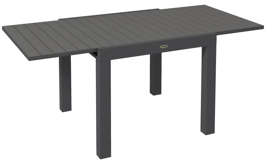 Table de terrasse en aluminium résistant, extensible de 81 à 162 cm gris