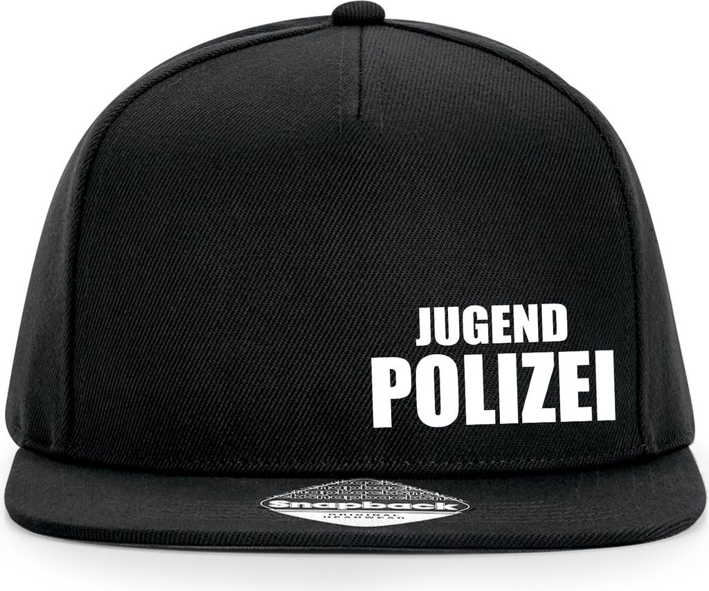 Huuraa Cappy Mütze Jugend Polizei Schriftzug Black Polyester Snapback Kappe Geschenkidee