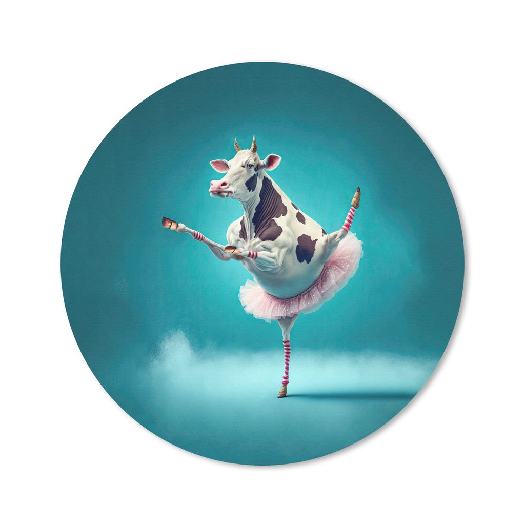 MuchoWow Mauspad Mousepad Kuh - Ballett - Porträt - Blau - Tiere - Kind 20x20 cm - Mousepads - Maus Mat - Pad - Mausunterlage - Schreibtischmatte