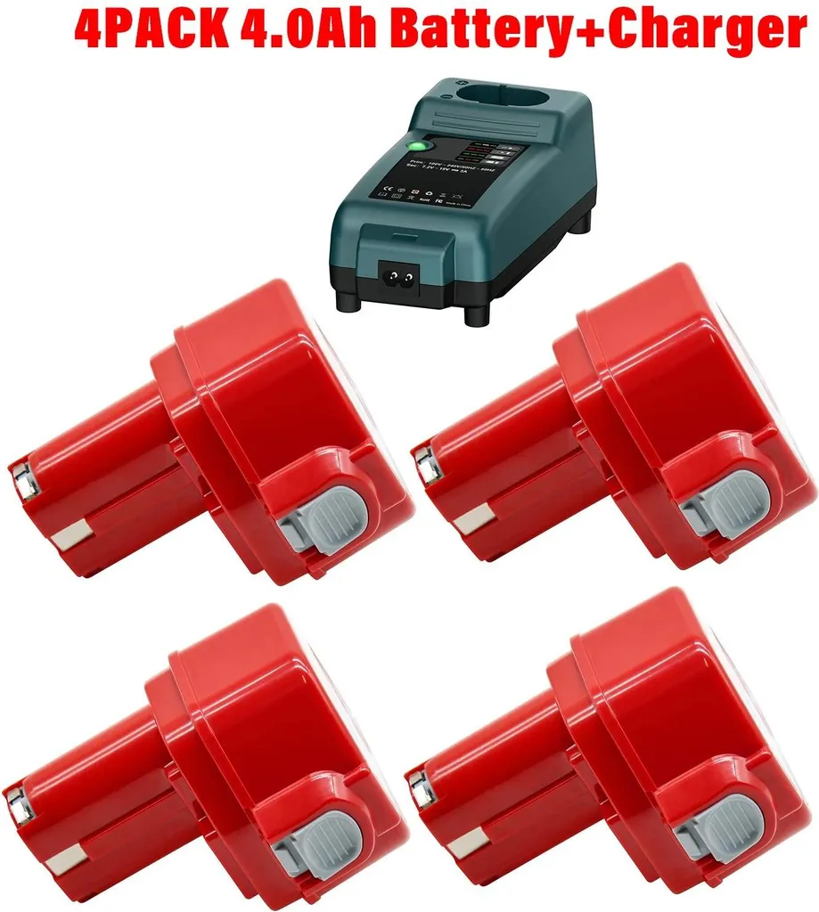 Kit Energie pour Outils 12V - 4 Batteries Ni-Cd et Chargeur Rapide 1222