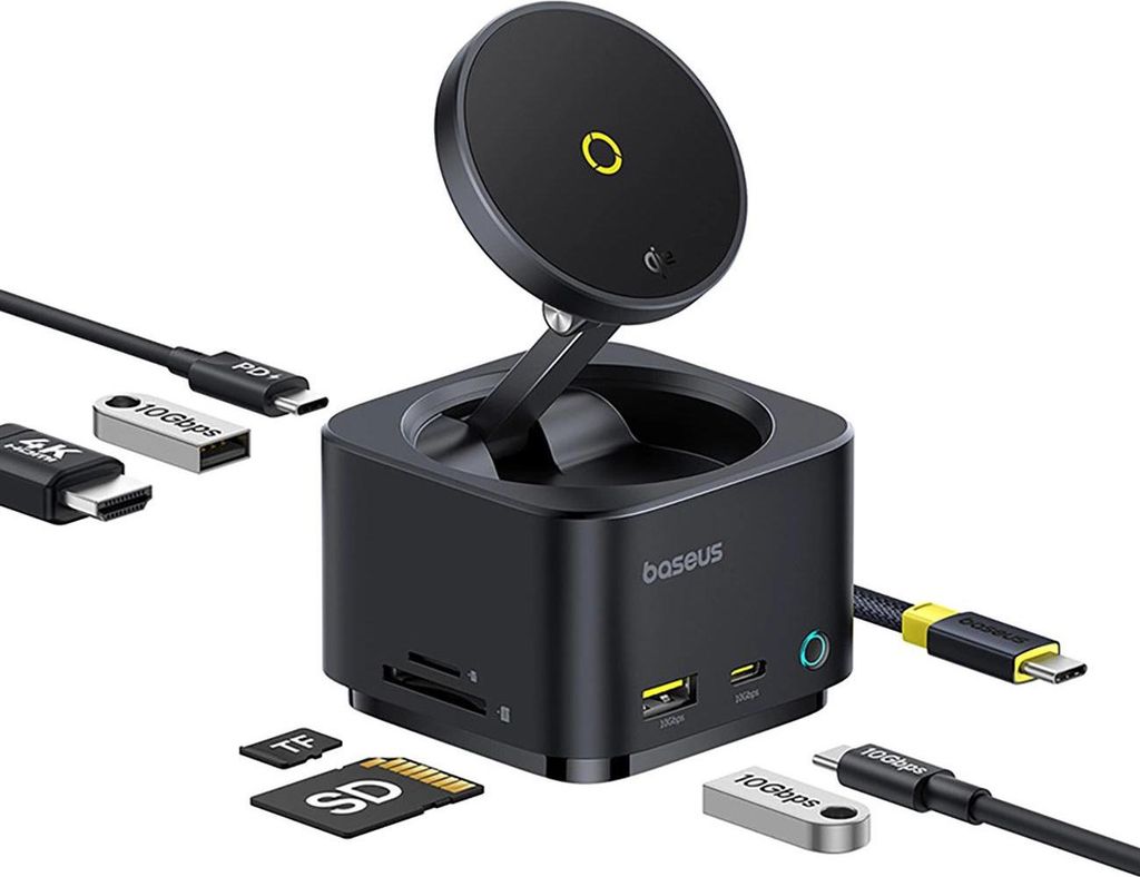 Docking Station Baseus Series II 7-in-1 USB-C 15W Schwarz Produktbild 