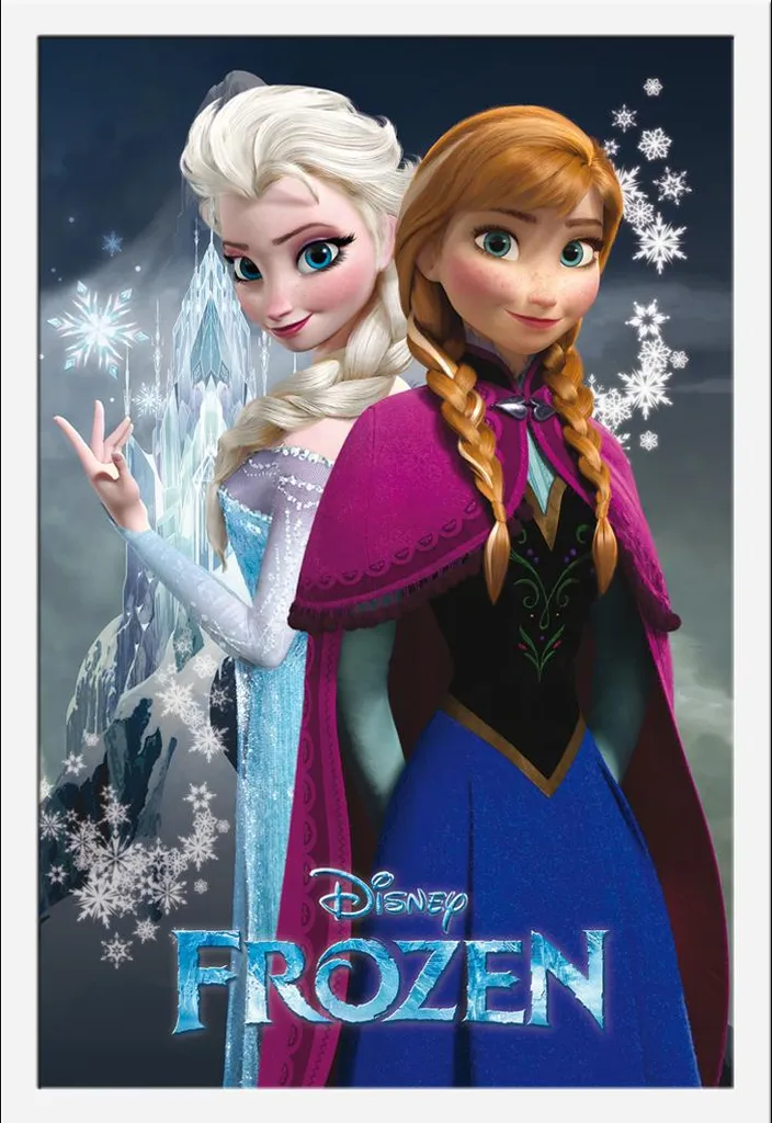 Affiche encadrée Frozen Anna et Elsa - Cadre Photo Blanc Shinsuke 61x91 cm