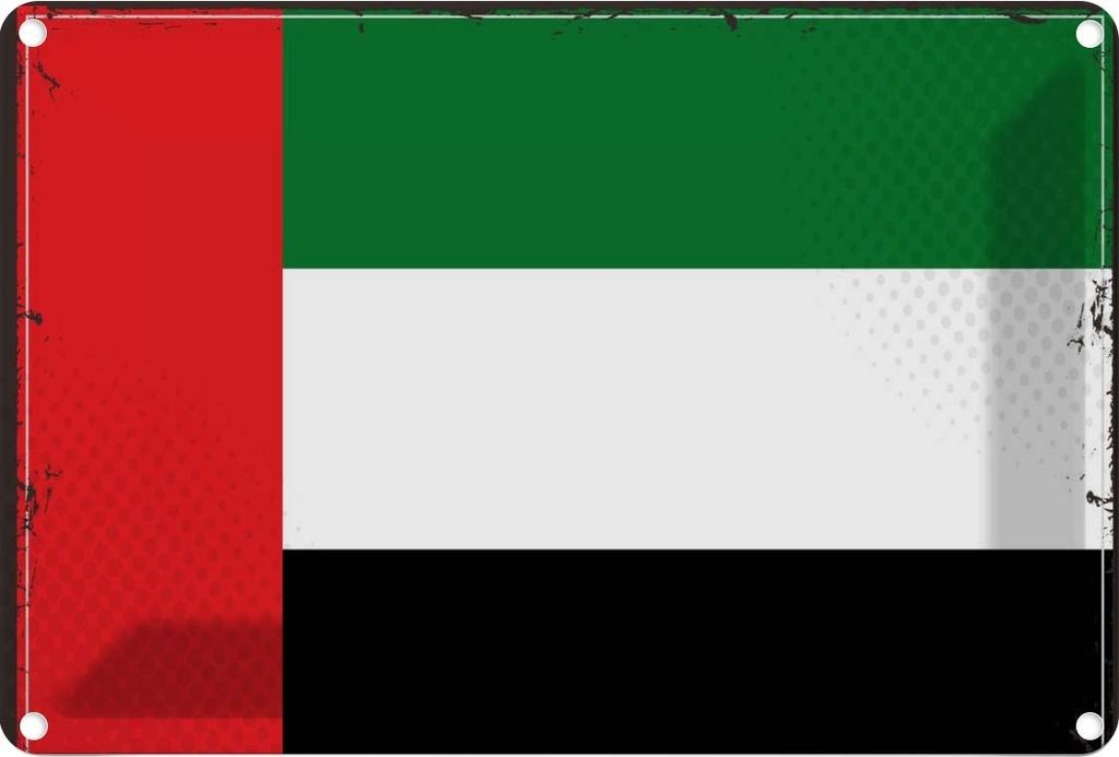 vianmo Blechschild 12x18 cm Arabischen Emirate Flagge Fahne Wappen
