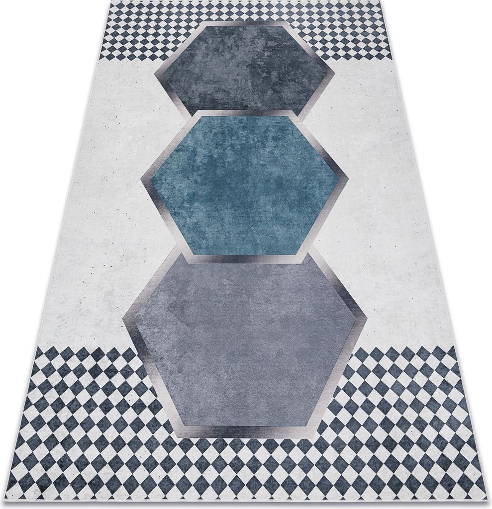ANDRE 1863 Waschteppich Diamanten, geometrisch Anti-Rutsch Produktbild 