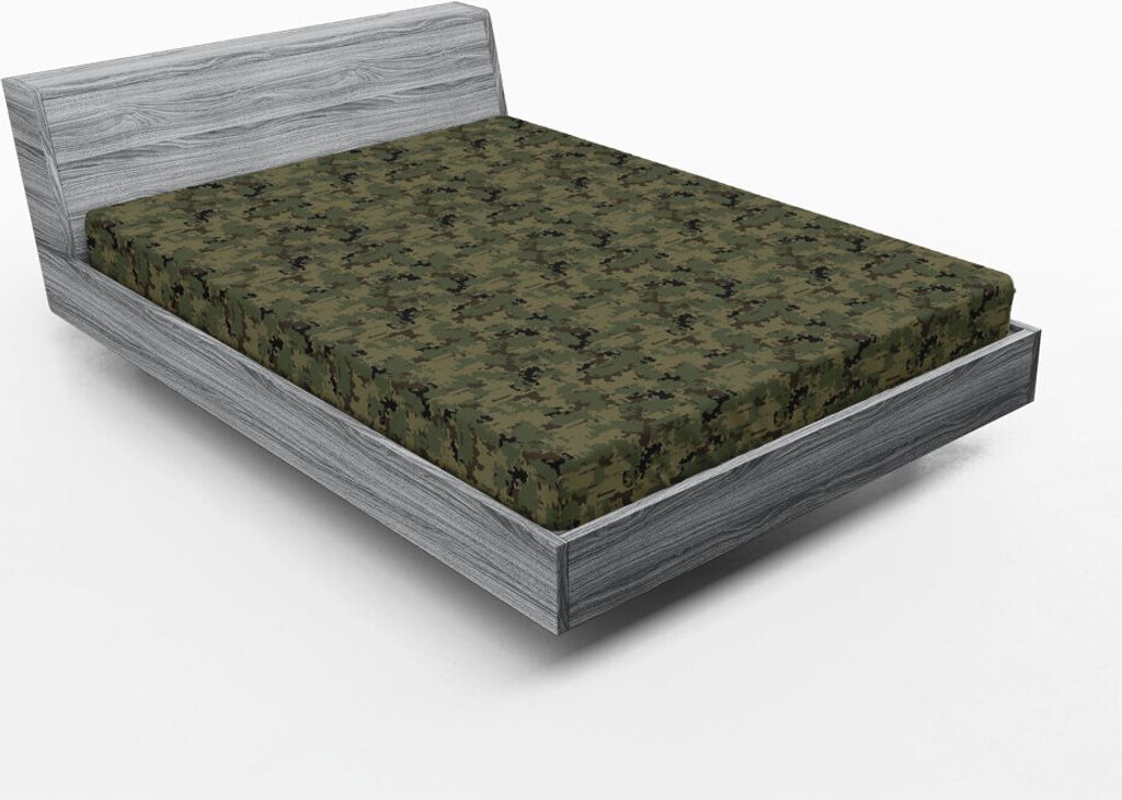 ABAKUHAUS Tarnen Spannbetttuch, Digital-Pixel-Design-Wiederholung Tarnmuster, 180 x 200 cm, Armeegrün Dunkle Taupe