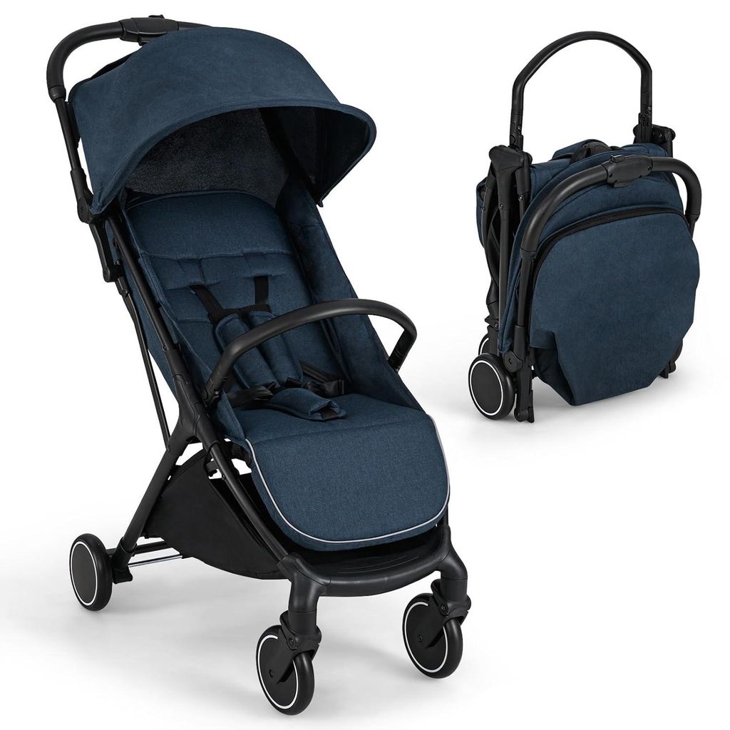 COSTWAY Kinderwagen, reisbuggy met ligfunctie, kinderbuggy Productafbeelding 