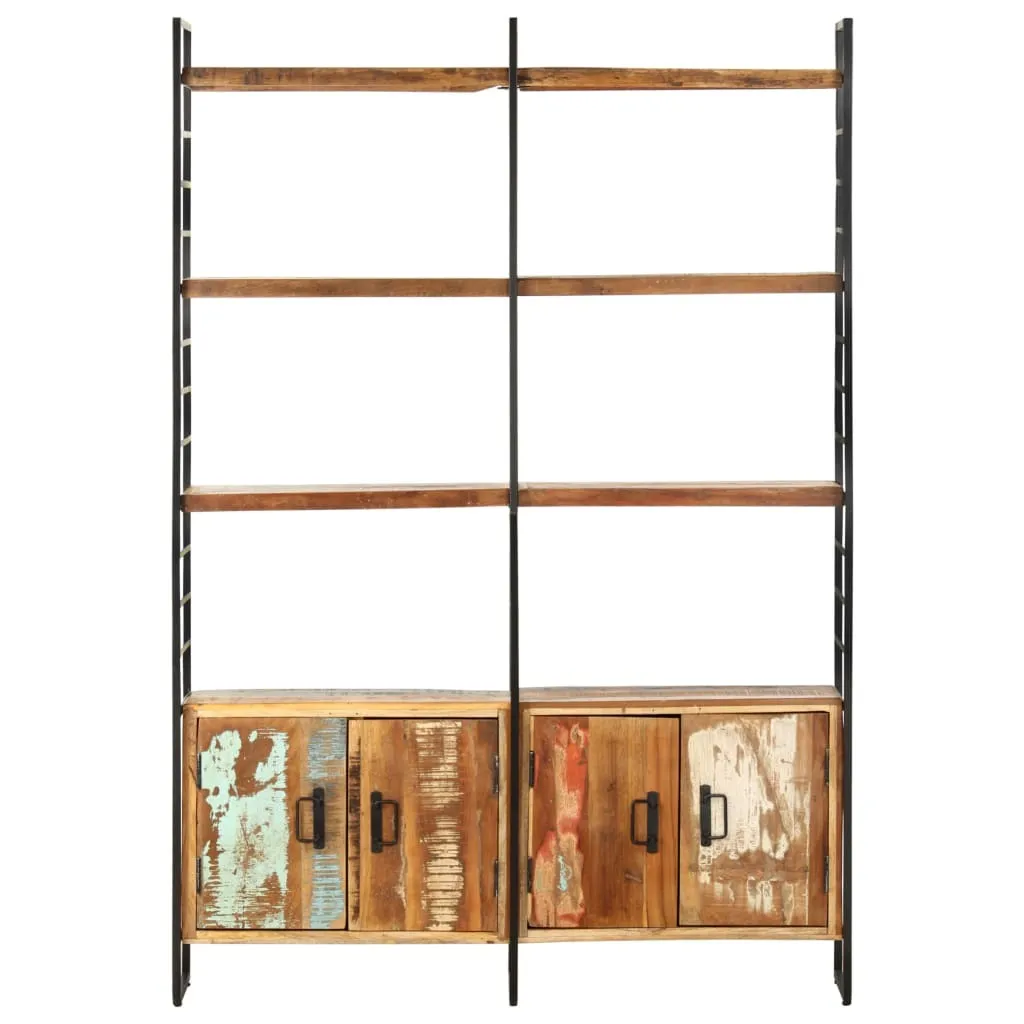 Étagère de rangement en bois massif 4 tablettes style industriel vintage