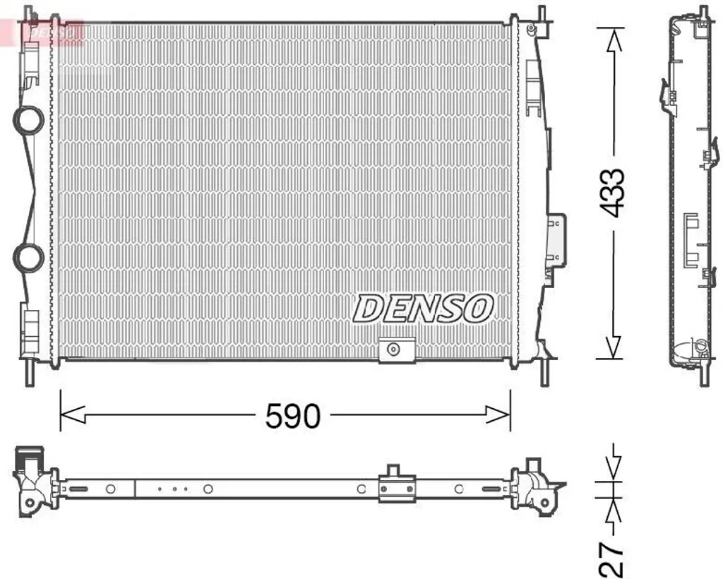 Radiateur moteur DENSO DRM46051 pour Qashqai +2 I J10 OE 21400JD90B
