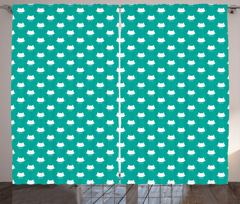 Rideau décoratif chat pour chambre d'enfant ou studio 280x225 cm coloré