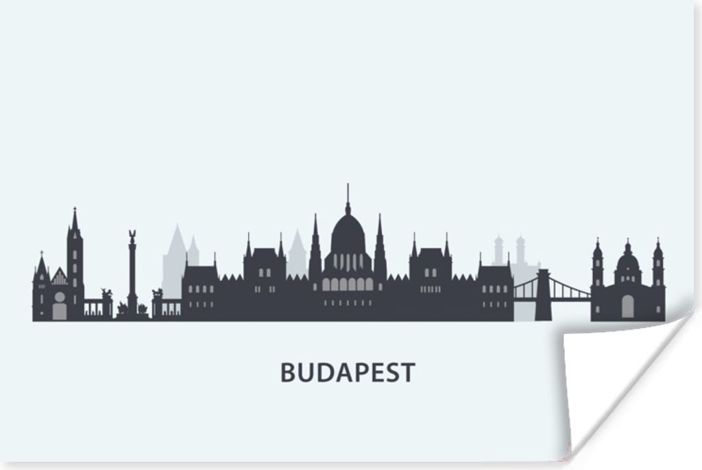 MuchoWow Poster Budapest - Skyline - Europa 90x60 cm - Schlafzimmer