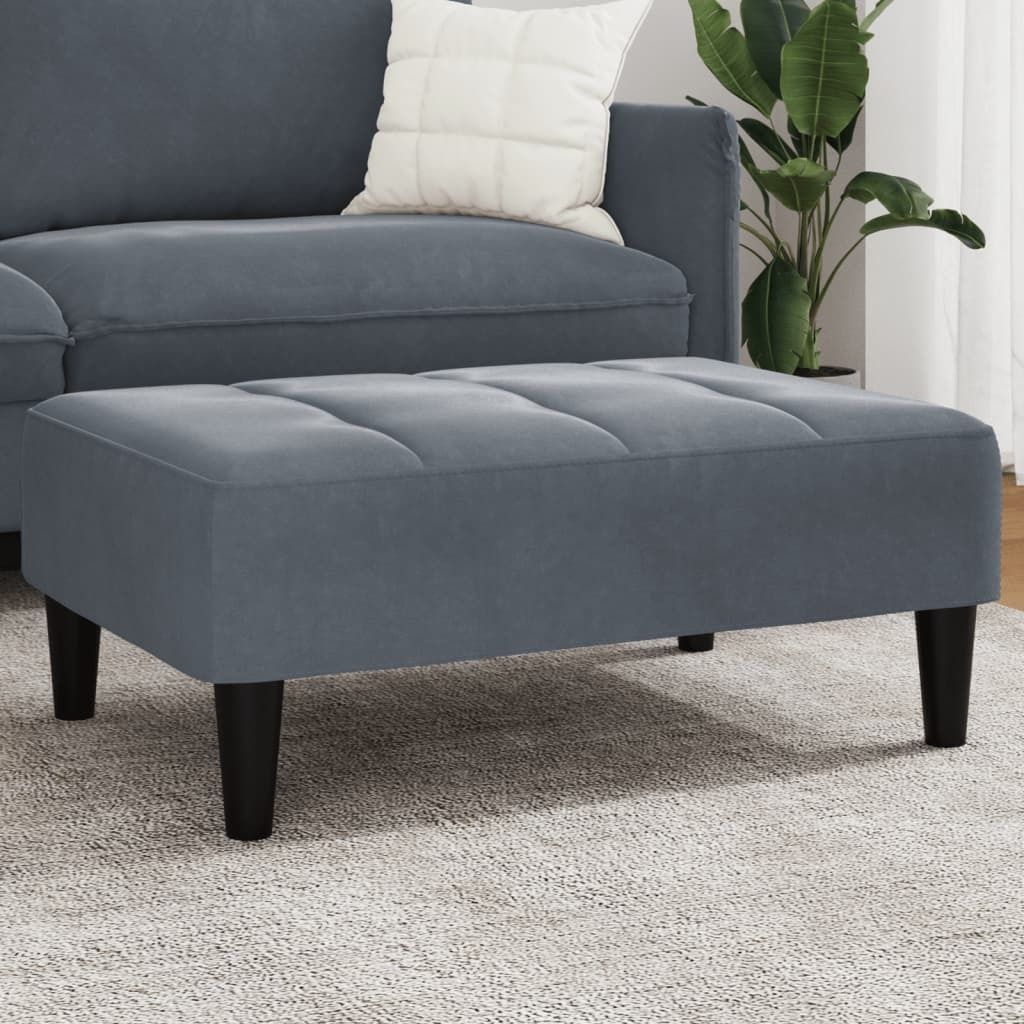 Möbel Fußhocker Dunkelgrau 77x55x31 cm Samt - Fußhocker 4007367