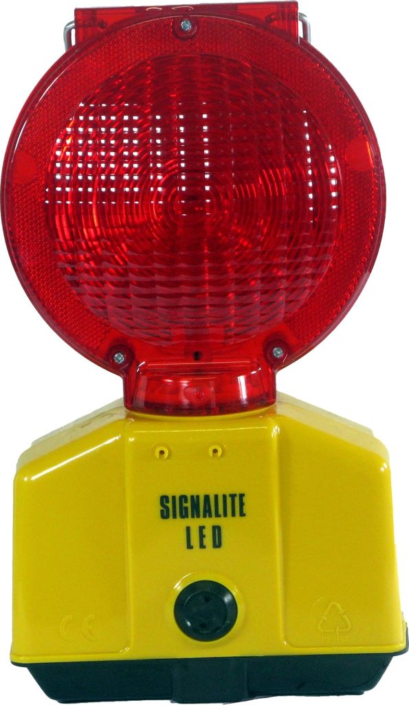 Baustellenleuchte mit LED, rot / mit Schloss