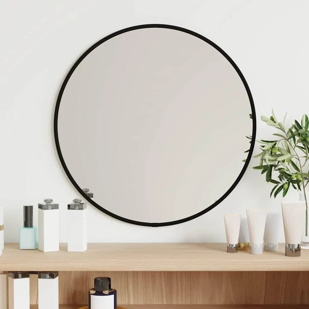 Specchio Rotondo Nero 40 cm vidaXL - Complemento d'Arredo Loft Moderno - 2
